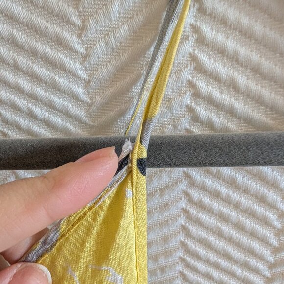 Planet By Lauren G 100% Silk Midi Slip Dress Size 6 Yellow Grey  Spring Summer - Picture 14 of 14